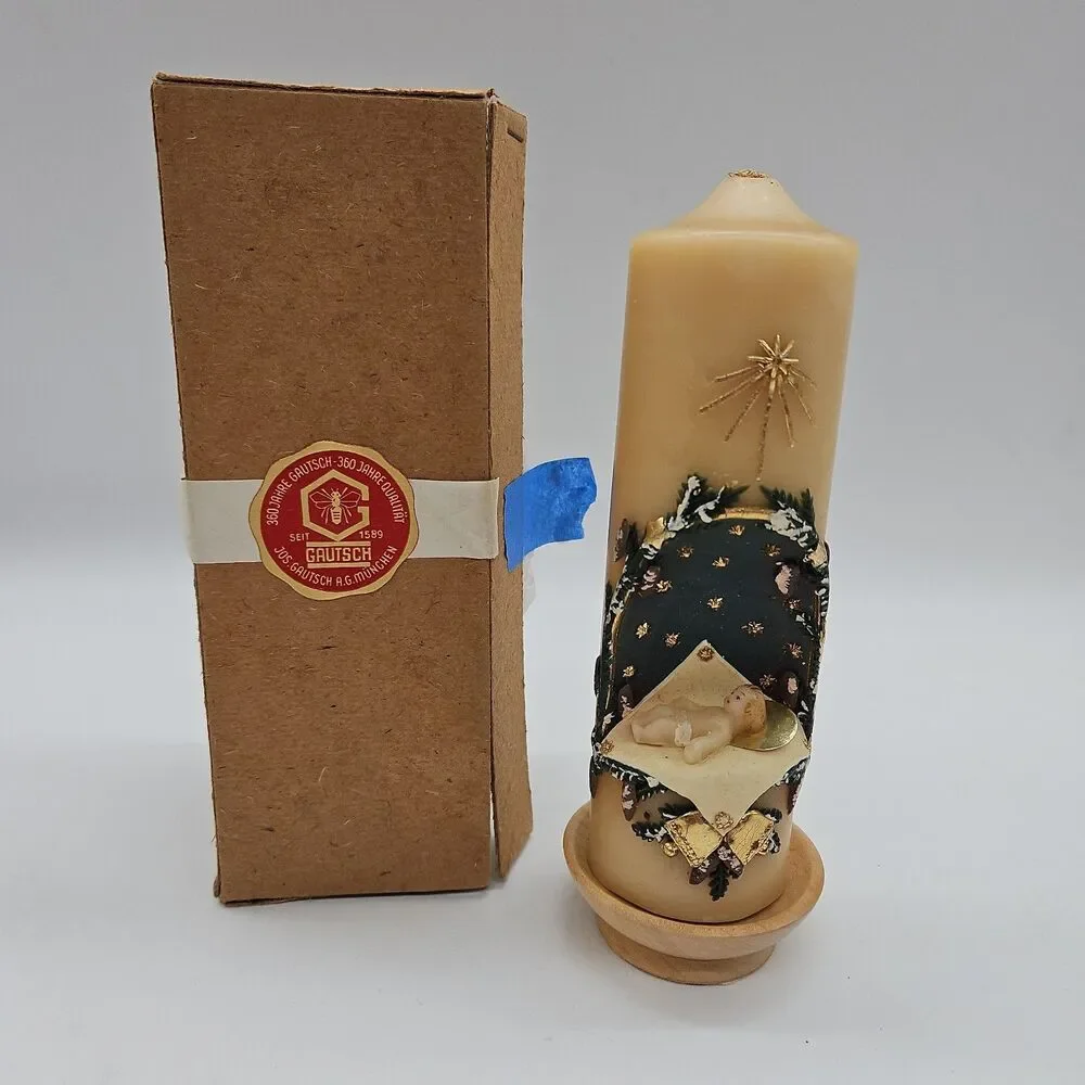 Gautsch Nativity Candle 3D Sculptured Germany 6.5